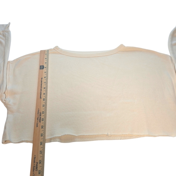 Spiritual Gangster Bella Off Shoulder Cropped Sweatshirt Cream XS NWT - Picture 10 of 15